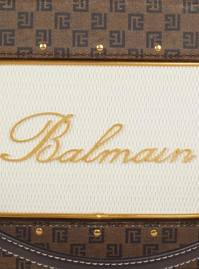 Balmain Crossbody Bags Women Radio Monogram Signature Bag Brown