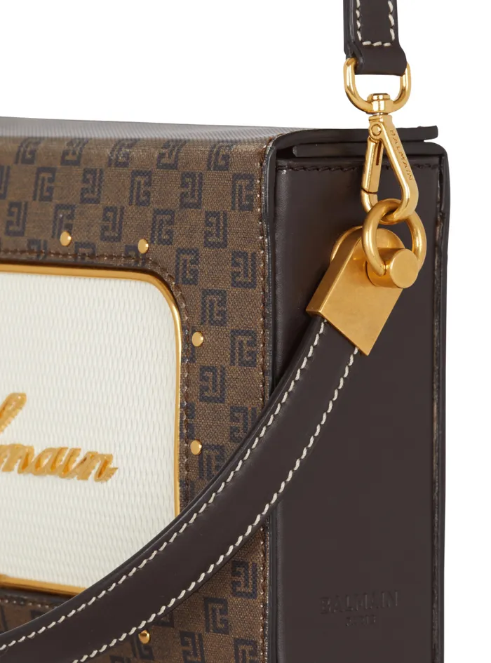 Balmain Crossbody Bags Women Radio Monogram Signature Bag Brown