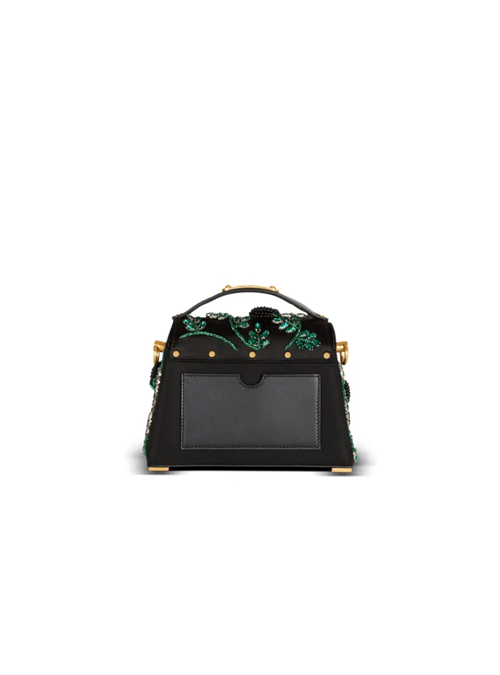 Balmain Crossbody Bags Women Small BBuzz Dynasty Bag In Blackberryembroidered Satin Black