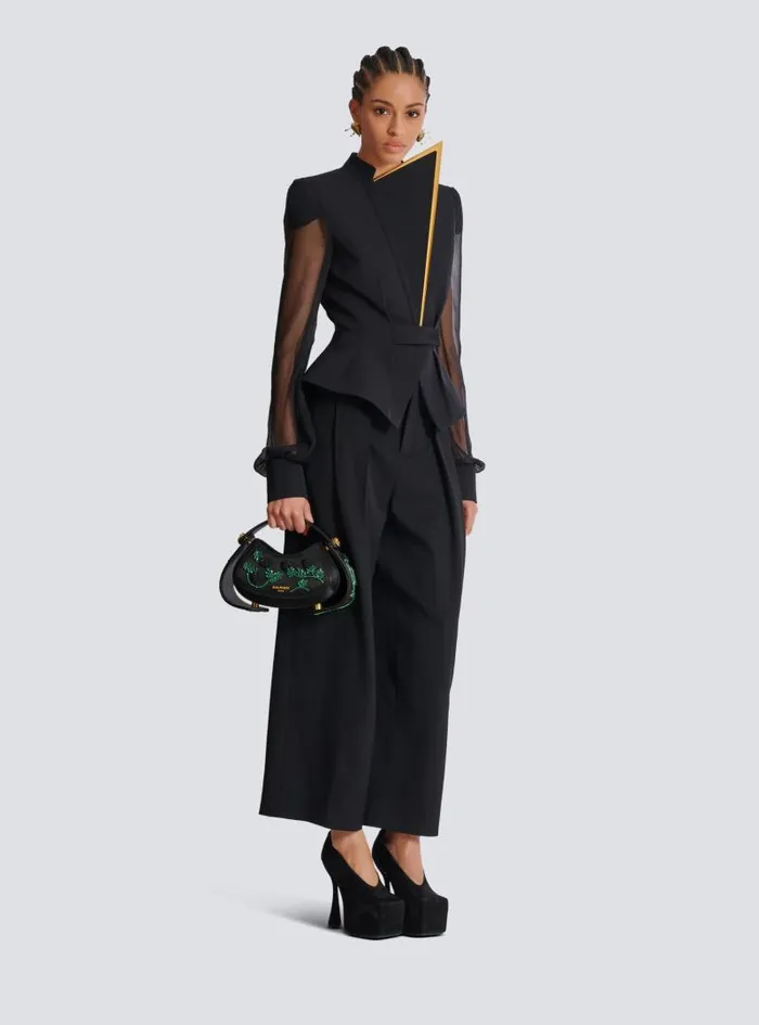 Balmain Crossbody Bags Women Small Jolie Madame Bag In Blackberryembroidered Satin Black Balmain Crossbody Bags Women Small Jolie Madame Bag In Blackberryembroidered Satin Black