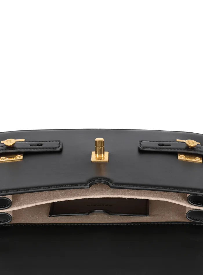 Balmain Crossbody Bags Women Smooth Leather BBuzz 24 Bag Black