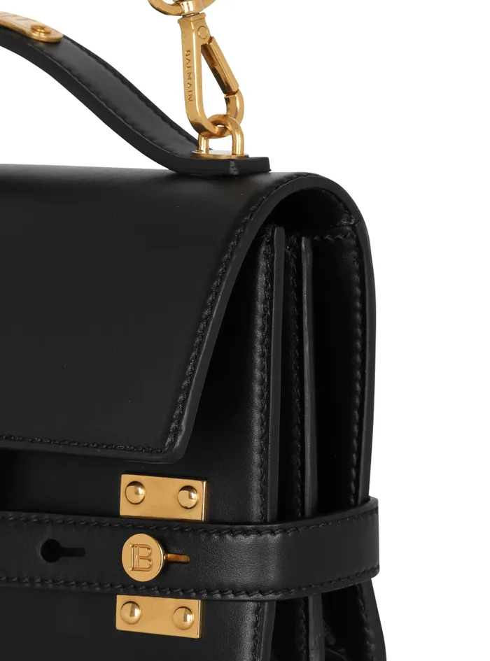 Balmain Crossbody Bags Women Smooth Leather BBuzz 24 Bag Black