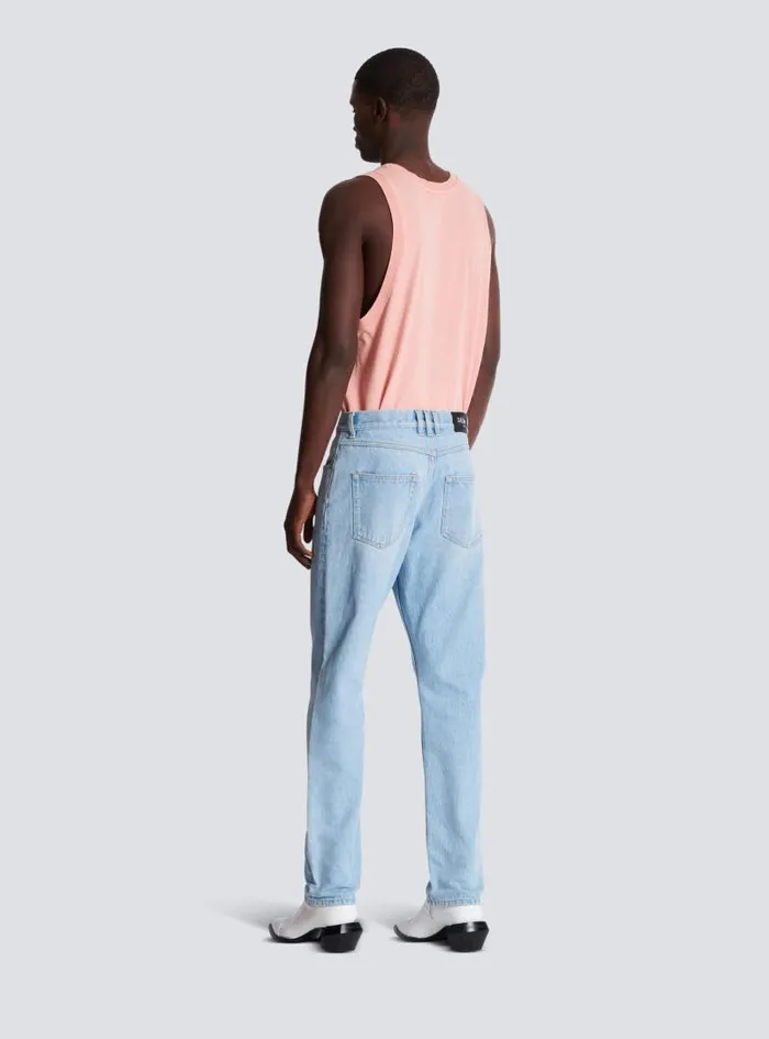 Balmain Denim Men Light Blue Regularfit Denim Jeans Blue