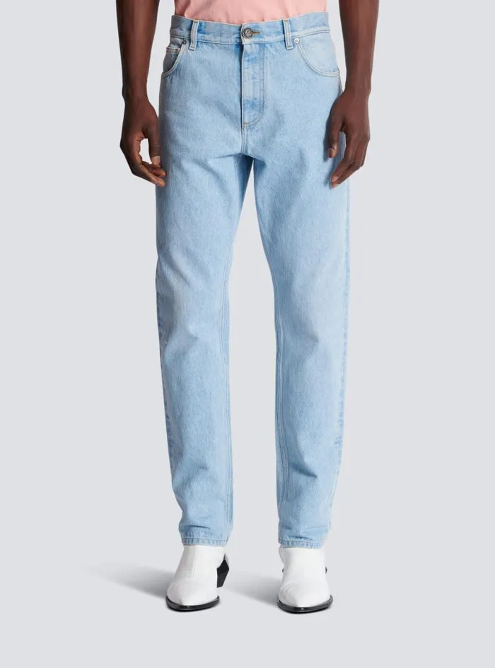 Balmain Denim Men Light Blue Regularfit Denim Jeans Blue