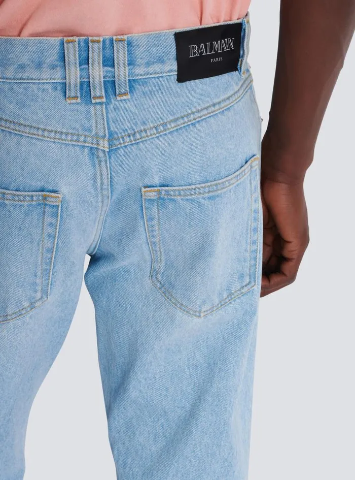 Balmain Denim Men Light Blue Regularfit Denim Jeans Blue