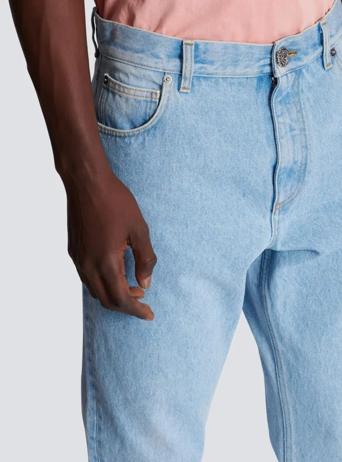 Balmain Denim Men Light Blue Regularfit Denim Jeans Blue