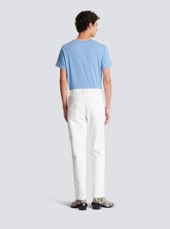 Balmain Denim Men White Denim Jeans White
