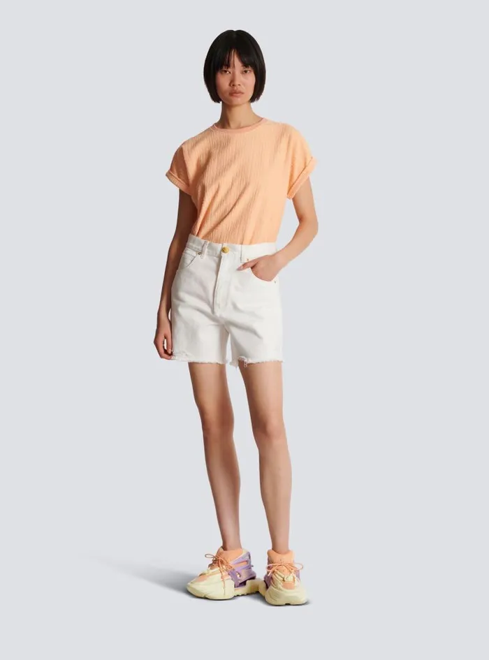 Balmain Denim Women Denim Shorts White