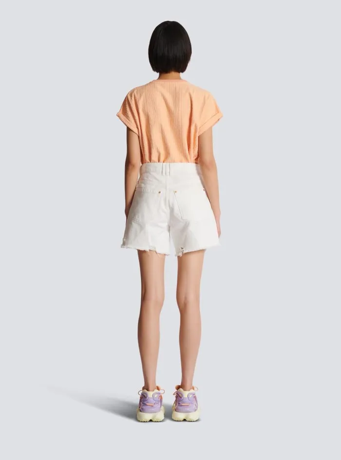Balmain Denim Women Denim Shorts White