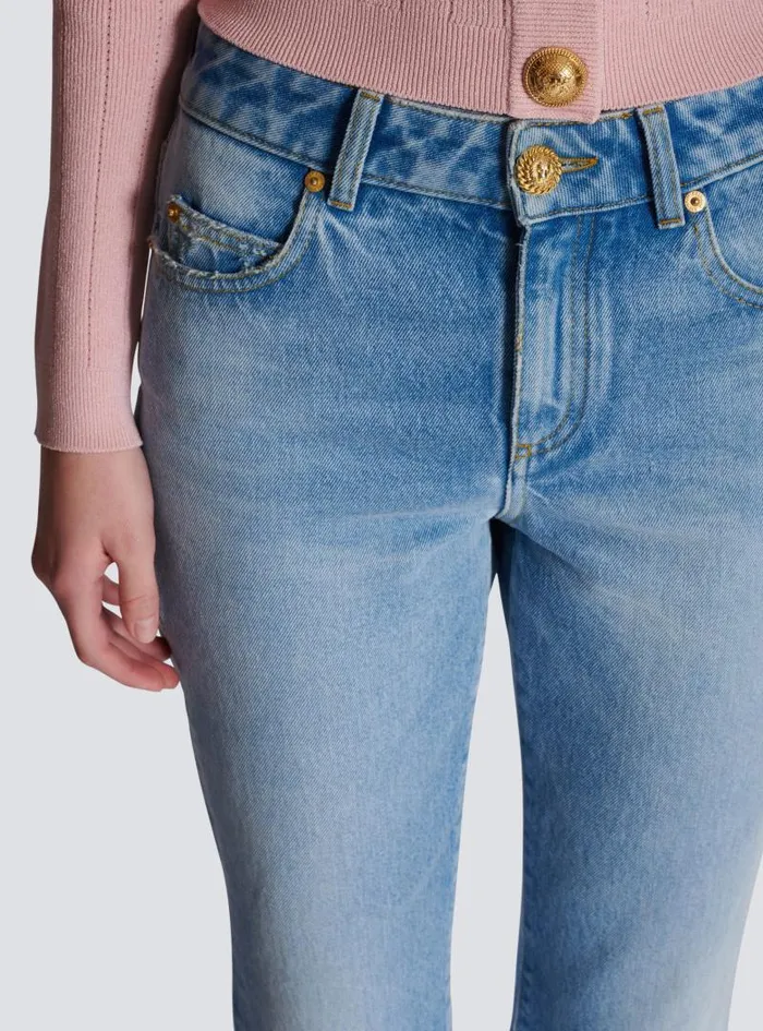 Balmain Denim Women Flared Denim Jeans Blue