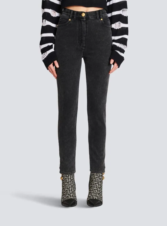 Balmain Denim Women Slim Fit Jeans Black