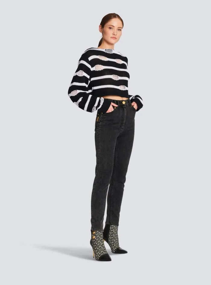 Balmain Denim Women Slim Fit Jeans Black