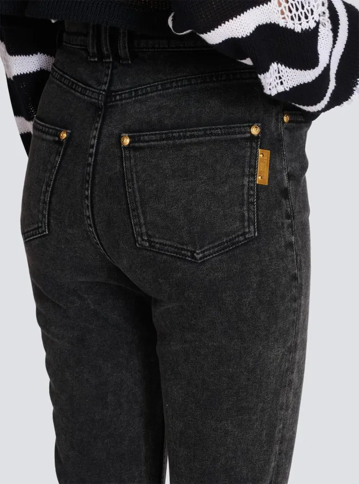 Balmain Denim Women Slim Fit Jeans Black
