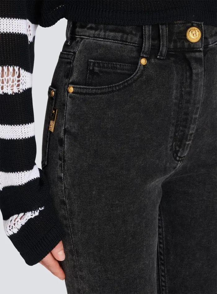 Balmain Denim Women Slim Fit Jeans Black