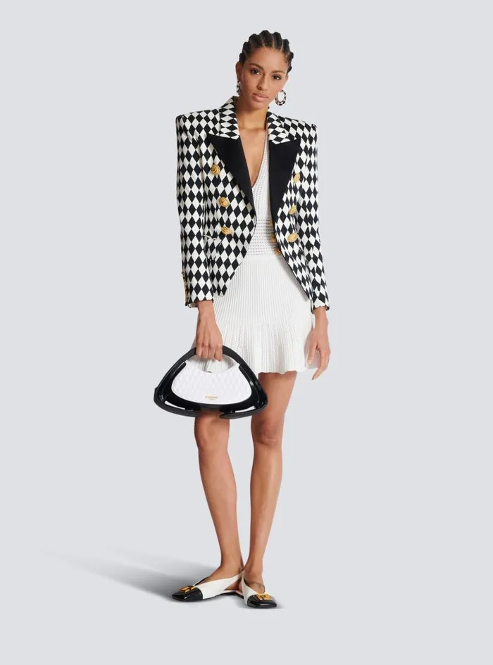 Balmain Dresses Women Flared Knit Dress White