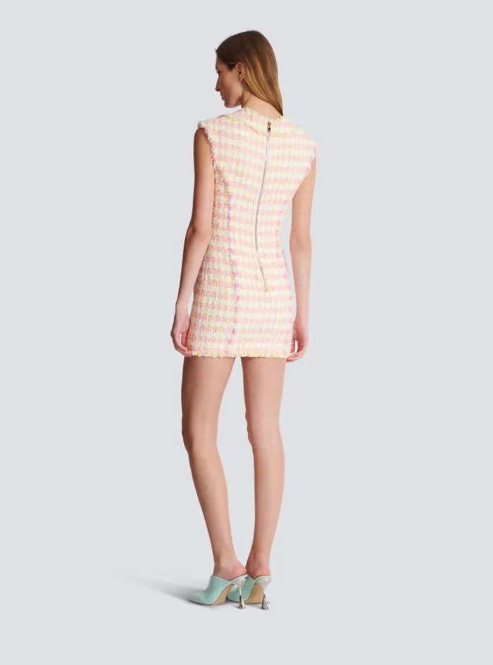 Balmain Dresses Women Miami Tweed Dress With Buttons Multicolor