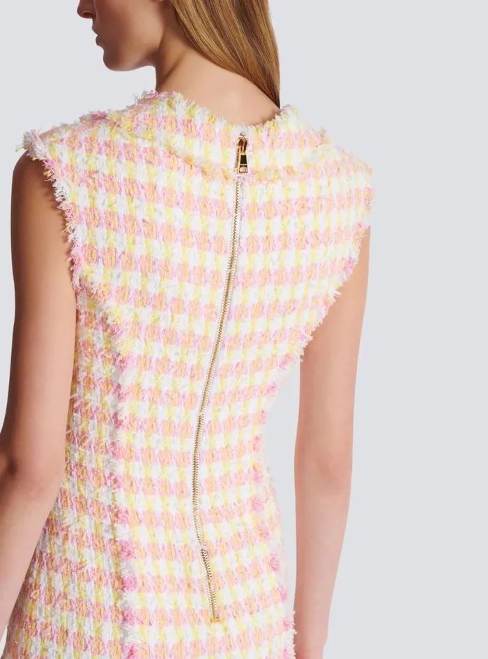 Balmain Dresses Women Miami Tweed Dress With Buttons Multicolor