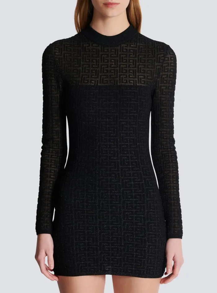 Balmain Dresses Women PB Labyrinth Knit Dress Black