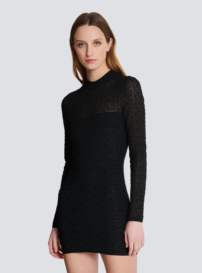 Balmain Dresses Women PB Labyrinth Knit Dress Black