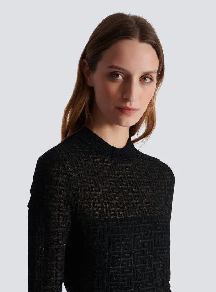 Balmain Dresses Women PB Labyrinth Knit Dress Black