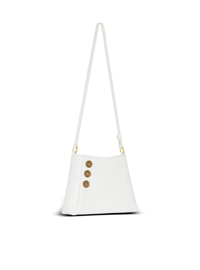 Balmain Emblme Bags Women Emblme Shoulder Bag In Grained Calfskin White