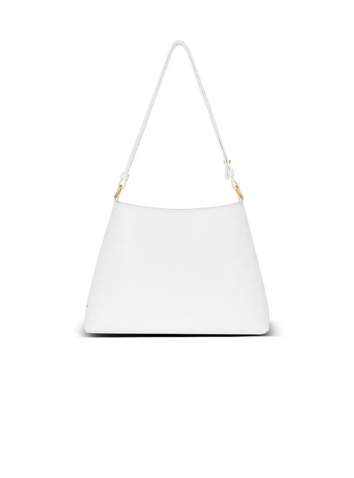 Balmain Emblme Bags Women Emblme Shoulder Bag In Grained Calfskin White
