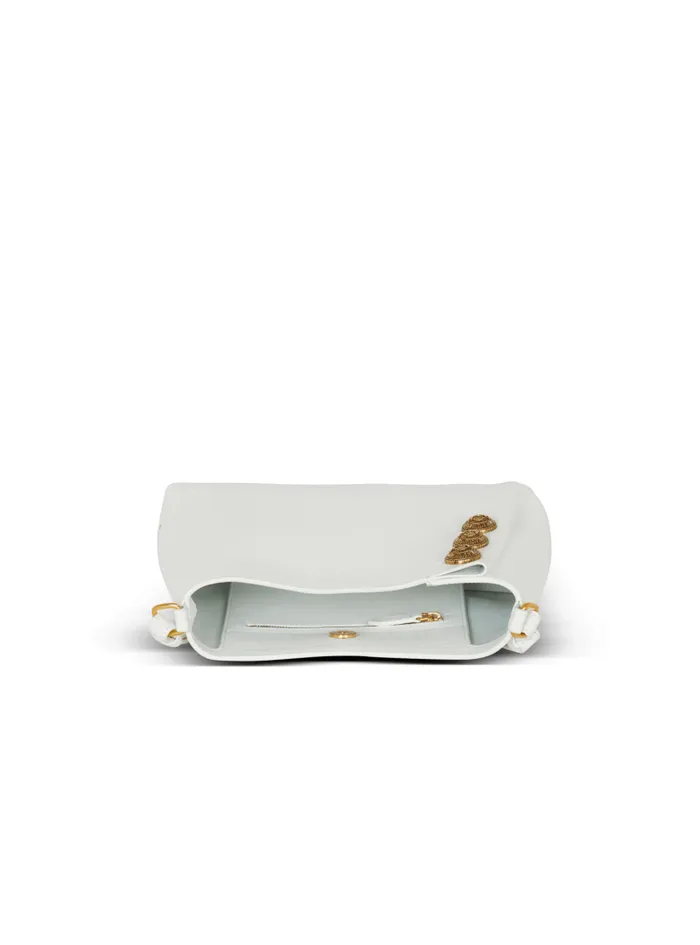 Balmain Emblme Bags Women Emblme Shoulder Bag In Grained Calfskin White