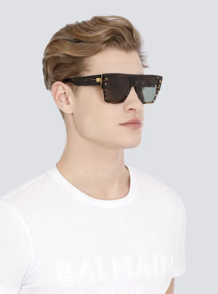 Balmain Eyewear Men Acetate BI Sunglasses Brown