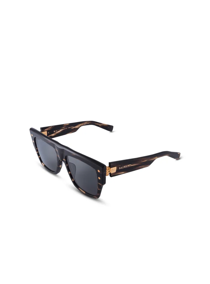 Balmain Eyewear Men Acetate BI Sunglasses Brown Balmain Eyewear Men Acetate BI Sunglasses Brown