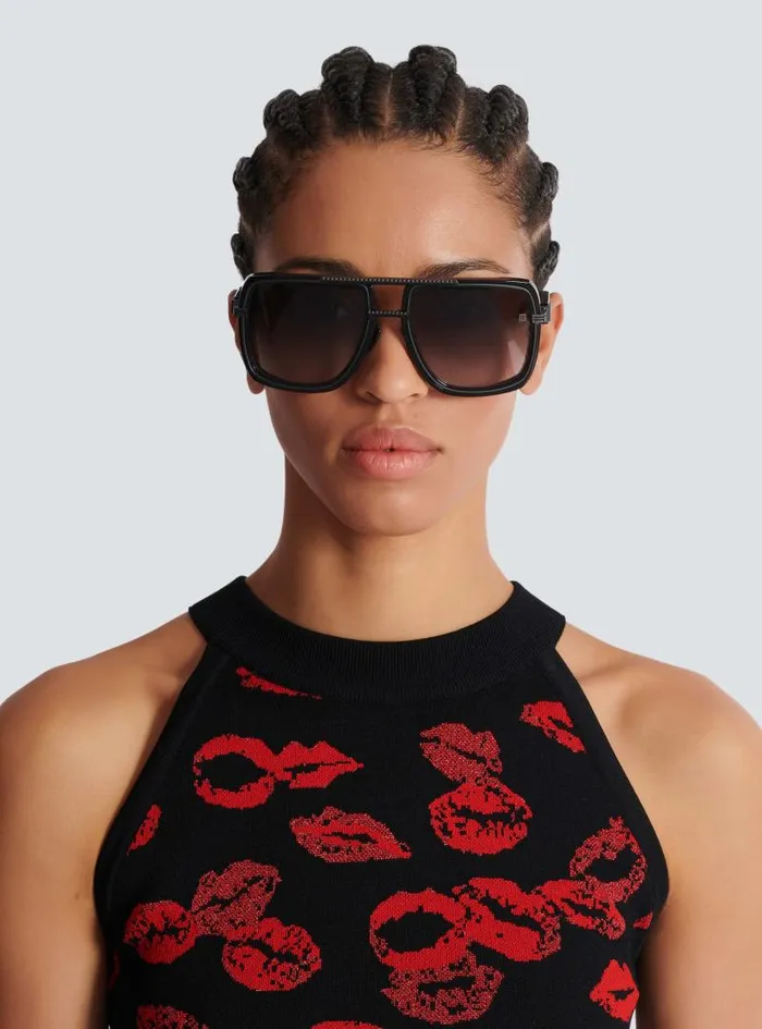 Balmain Eyewear WomenMen Soldier Sunglasses Black