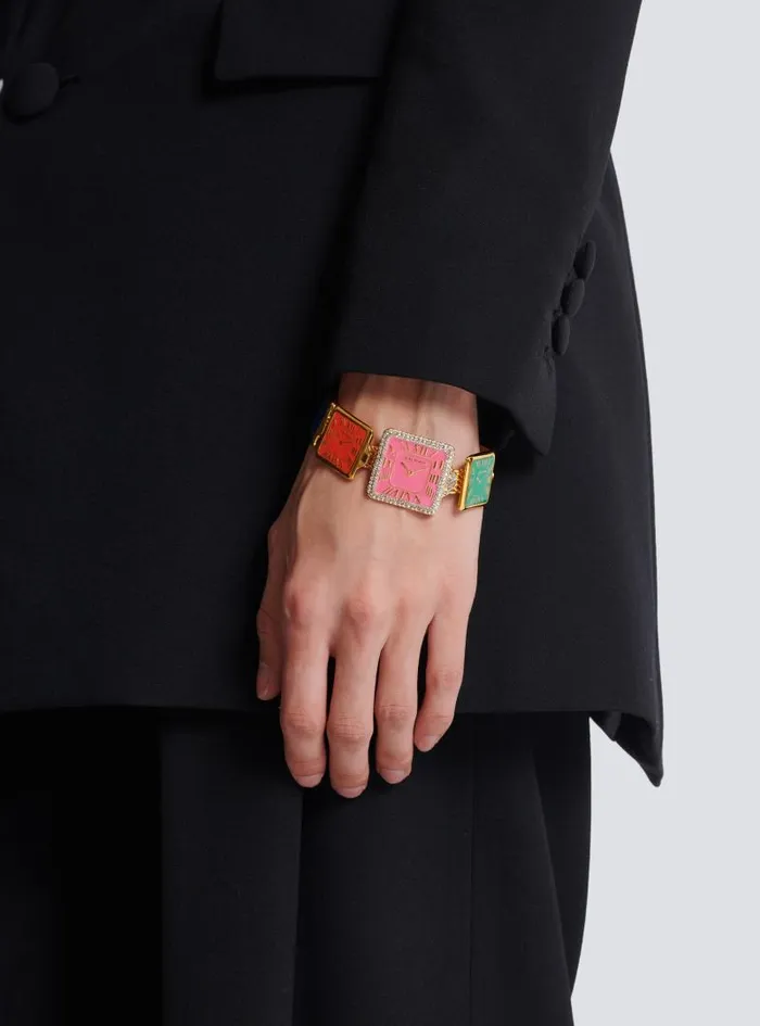 Balmain Fashion Jewelry Men Bracelet With Fake Watch Faces Multicolor