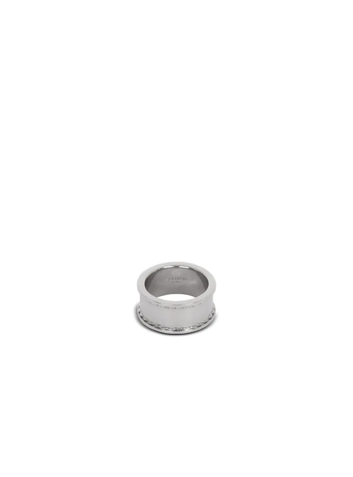 Balmain Fashion Jewelry Men Signature Tubular Brass Ring Silver