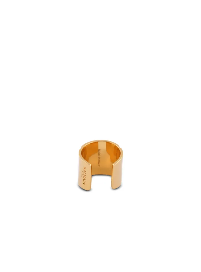 Balmain Fashion Jewelry Men Tubular PB Ring Gold