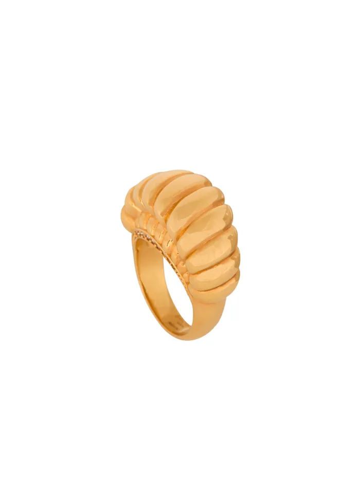 Balmain Fashion Jewelry Women Snail Ring In Brass And Crystals Gold
