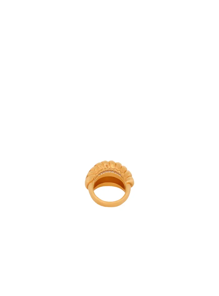 Balmain Fashion Jewelry Women Snail Ring In Brass And Crystals Gold