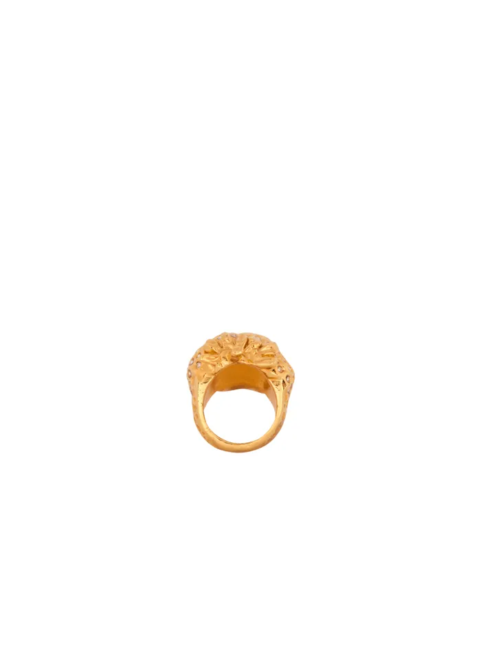 Balmain Fashion Jewelry Women Strawberry Brass And Rhinestone Ring Gold