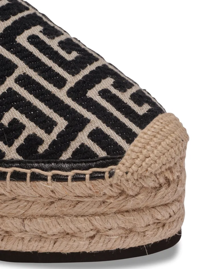 Balmain Flat Shoes Women Alex Espadrilles With Jacquard Monogram Black