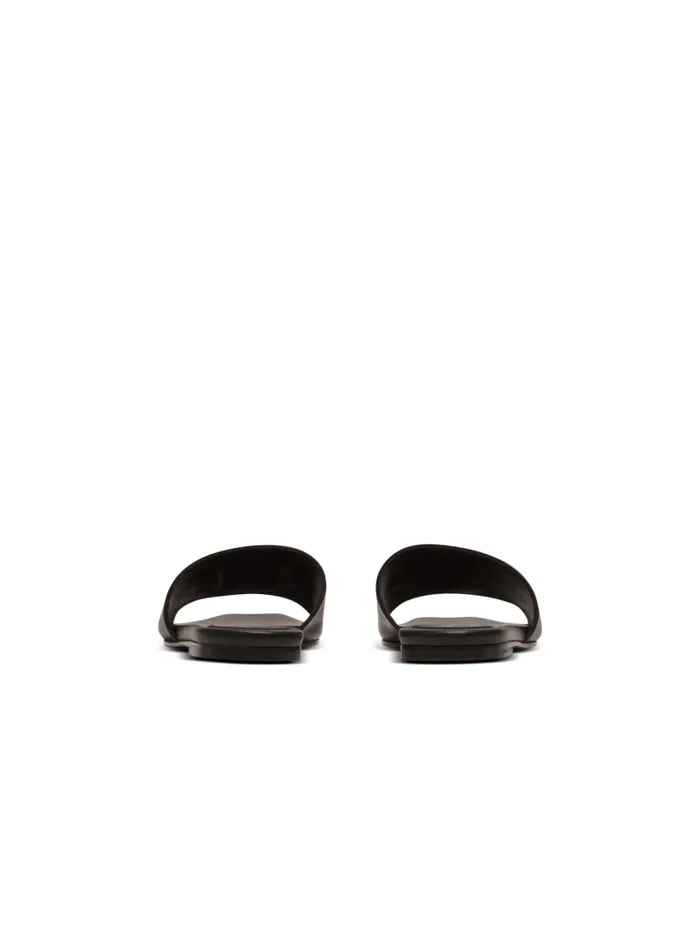 Balmain Flat Shoes Women Dafne PB Mules In Calfskin Black