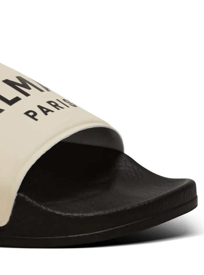 Balmain Girls 410 Years Kids Flat Logo Sandals Black