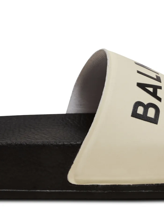Balmain Girls 410 Years Kids Flat Logo Sandals Black