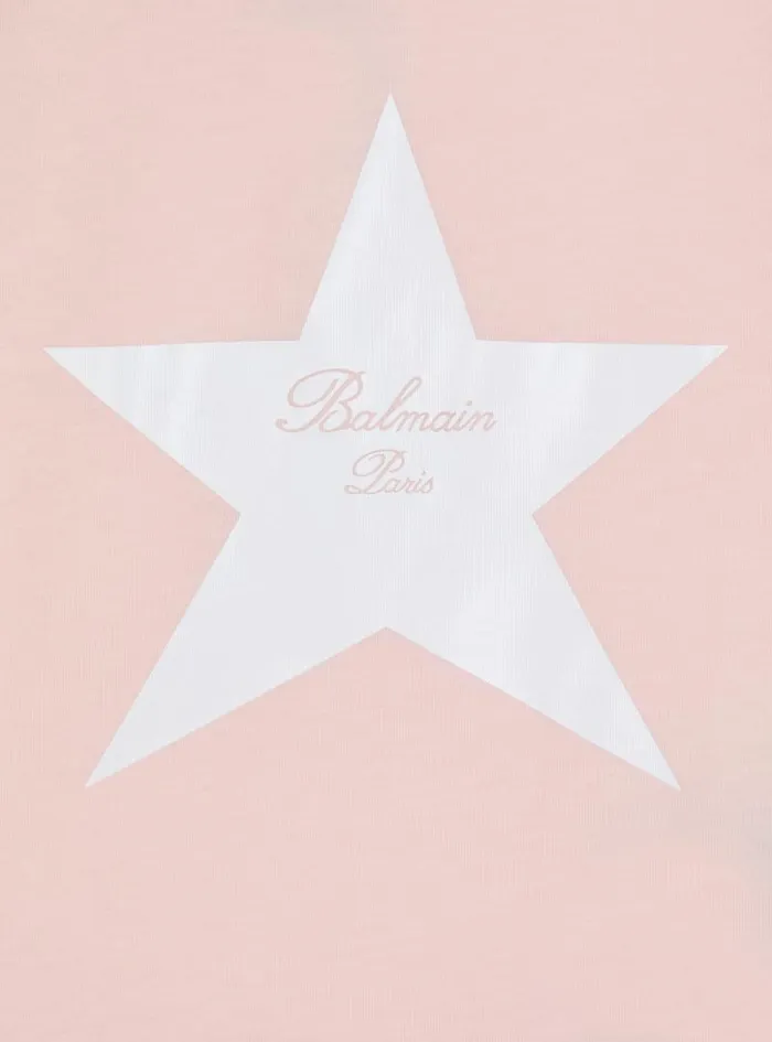 Balmain Girls 410 Years Kids Jersey Signature Star Dress Pink