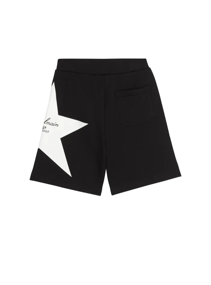 Balmain Girls 410 Years Kids Jersey Signature Star Shorts Black