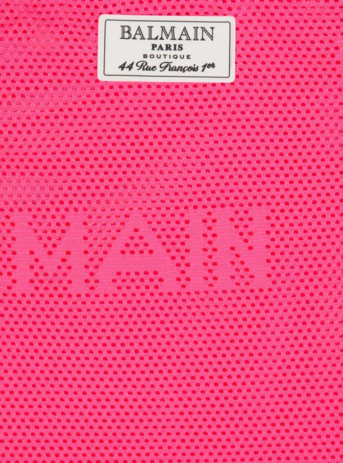 Balmain Girls 410 Years Kids Knit Dress With Logo Pink