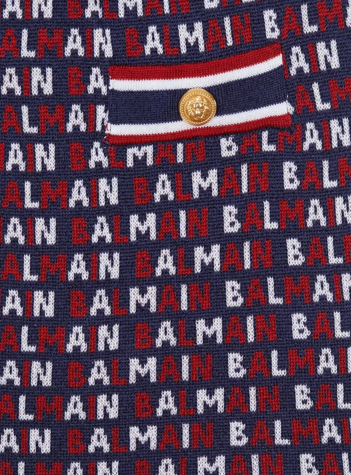 Balmain Girls 410 Years Kids Knit Skirt Navy