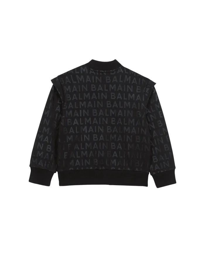 Balmain Girls 410 Years Kids Monogrammed Jacket Black