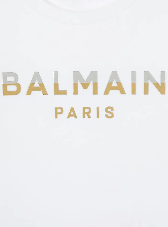 Balmain Girls 410 Years Kids Paris Metal Tshirt White