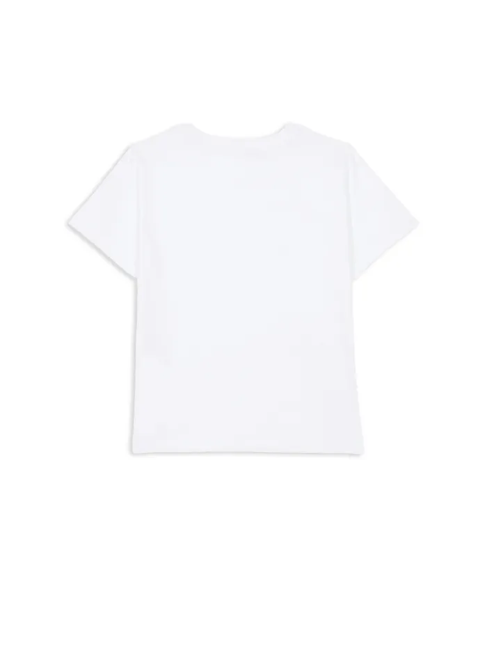 Balmain Girls 410 Years Kids Paris Metal Tshirt White