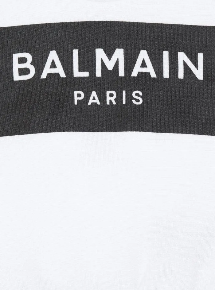 Balmain Girls 410 Years Kids Paris Sweater White