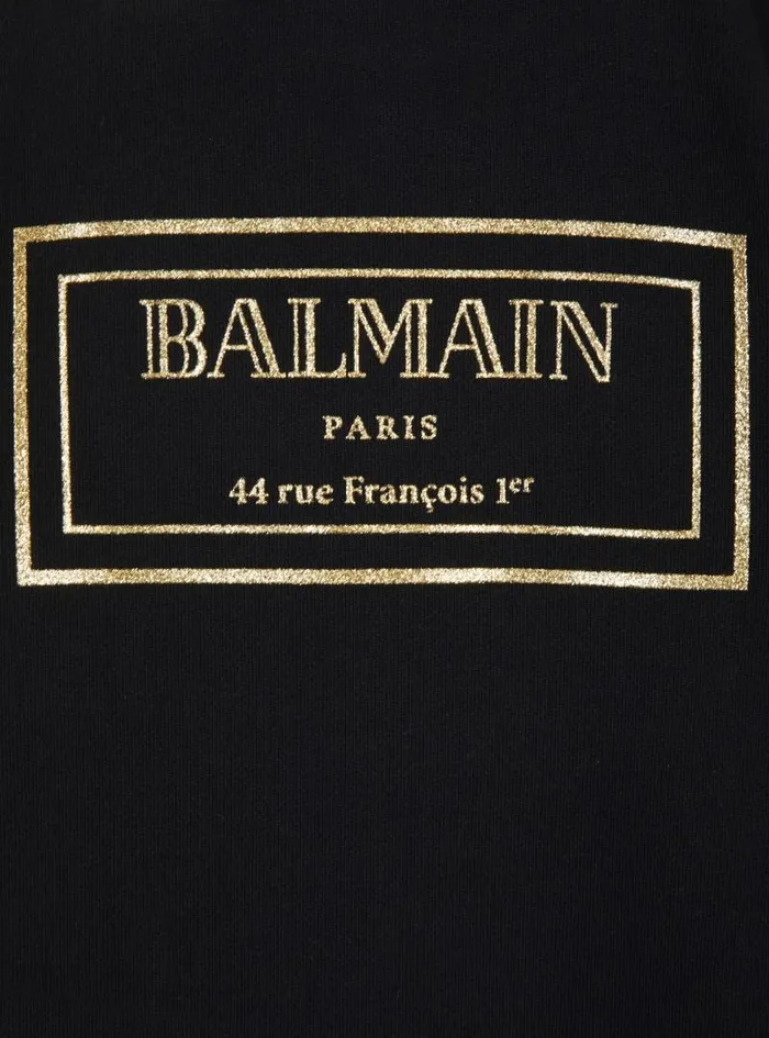 Balmain Girls 410 Years Kids Paris Sweatshirt Dress Black