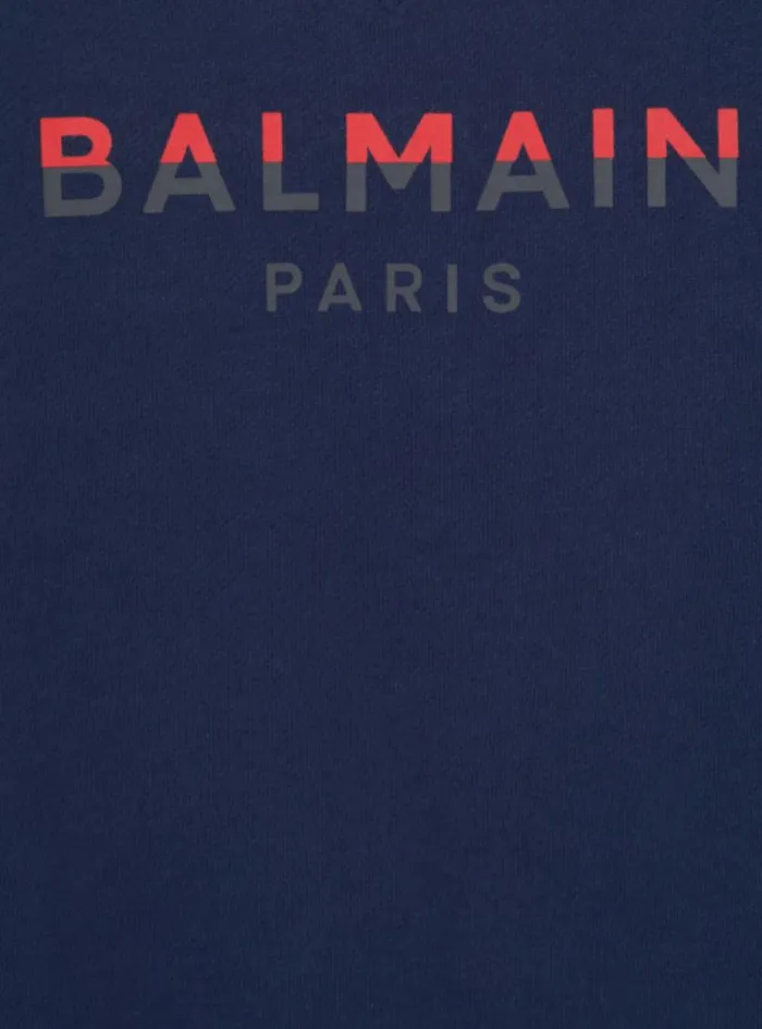 Balmain Girls 410 Years Kids Paris Sweatshirt Navy